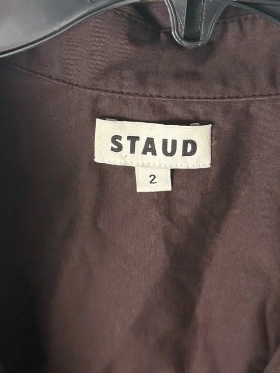 Staud Rocco Mini Dress in Earth Brown 2 - Picture 7 of 8